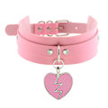 Miniatyrbild 4 av 4: Punk Heart Choker Halsband Goth Mode Halsband Kawaii Läder Choker Kvinnor Flickor Rock Harajuku Emo Gotisk Smycken red