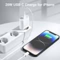 Miniatyrbillede 2 af 5: 20W 2-pak USB C Hurtigoplader, USB-C Stikkontakt Type C Væg AC Strømadapter