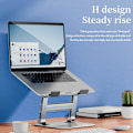 Miniatyrbillede 3 af 5: Bærbar computer stand til skrivebord, computer stand til bærbar computer, foldbar bærbar computer stand riser (sølv)