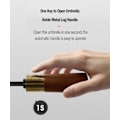 Miniatyrbillede 4 af 5: 12 Rib Foldbar Paraply, 99-Graders UV-beskyttelse UPF 50+, Sol/Regnbeskyttelse (Sort)