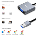 Miniatyrbilde 3 av 6: USB 3.0 til VGA-adapter, USB 3.0 til VGA hann til hunn adapter for Windows 11, Windows 10, Windows 8.1, Windows 8, Windows 7