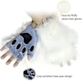 Miniatyrbild 5 av 5: Konstgjord Pälsräv Svans Katt Varulv Cosplay Kostym Set Plysch Mask Fluffiga Tassar Handskar Halloween Jul white