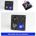 Miniatyrbillede 3 af 5: Hurtig oplader 3.0 Billader til bil med dobbelt USB QC3.0 Vandtæt med digitalt ur til 12V/24V Motorcykel ATV Båd Marine RV