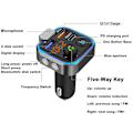 Pikkukuva 4 / 5: Auton Bluetooth 5.0 FM-lähetin Auton MP3-soitin Suuri mikrofoni Kaksi USB-pikalataus