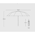 Miniatyrbillede 5 af 5: 12 Rib Foldbar Paraply, 99-Graders UV-beskyttelse UPF 50+, Sol/Regnbeskyttelse (Sort)