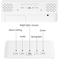 Miniatyrbillede 4 af 5: Vækkeur, LED-display Digitalt Vækkeur med Lysfølsom Dæmpningstilstand, Soveværelse Stue Sengebordur, Hjemmeindretning, Hvid