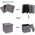 Miniatyrbillede 4 af 5: Opbevaringshocker terning stue soveværelse hjemmekontor sovesal lille fodskammel opbevaring fodskammel grå 30*30*30cm
