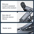 Miniatyrbillede 3 af 5: Bærbar computer stand til skrivebord, 9x7 niveauer justerbar, let og bærbar til rejser (sølv)