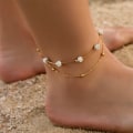Pikkukuva 1 / 5: Värikäs kristalli nilkkakoru, Boho Cubic Zirconia nilkkaketju, siro ranta jalkaketju