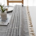 Miniatyrbillede 3 af 5: Simple Modern Stripes Dugdugdug Dugdugdug Bomuldslinned Elegant Dugdugdug Vaskbart Dugdugdug (Grå Striber, Rektangulær/Oval, 140x180cm)