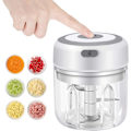 Miniatyrbillede 1 af 5: Elektrisk hvidløgshakker, 250 ml grøntsagshakker, løghakker, bærbar lille foodprocessor - 250 ml hvid