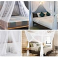 Miniatyrbilde 5 av 5: Myggnetting Dobbeltseng Myggnetting Reise Finmasket Rektangulær Nettgardin Myggnetting Seng med 4 Innganger Enkel Montering