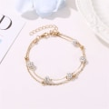 Pikkukuva 5 / 5: Värikäs kristalli nilkkakoru, Boho Cubic Zirconia nilkkaketju, siro ranta jalkaketju