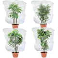 Miniatyrbilde 1 av 6: Frukttrær netting fuglebeskyttelse med snøring, 4 pakke plante netting 4 fot x 4,6 fot tomat blåbær busker deksel mesh hage plante netting barriere 120×140cm