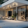 Miniatyrbillede 4 af 5: LED-loftslampe med bevægelsessensor indeni, 22W varm hvid loftslampe, 24 * 20 * 9CM sensorlampe, egnet til gange, garager, badeværelser