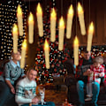 Miniatyrbillede 1 af 5: 12 stk. Flydende LED-lys Varmt Hvid Flimrende Flammeløs Hængende Lys Fjernbetjening Halloween Dekoration F Fødselsdag Bryllup Ferie Fest Klasseværelse