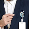 Miniatyrbillede 5 af 5: Tilbagekaldelig badgeholder, 2 stk. Tilbagekaldelig nøglering badgehjul karabinhage ID nøglering Tilbagekaldelig snor med klips til nøglering ID-kortholder