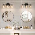 Miniatyrbillede 4 af 5: Sort rundt spejl egnet til badeværelse, toiletbord, soveværelse, boligindretning