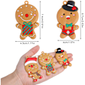 Miniatyrbillede 2 af 5: Jule-Peberkagepynt, 12 stk. Assorterede Ginger Man Lerfigurer med Snore til Juletræspynt