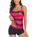 Pikkukuva 2 / 5: Naisten uima-asu Gradient Color Tankini Set Top shortsit matalavyötäröinen urheilullinen uimapuku bikinit red XL