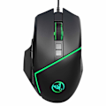 Miniatyrbillede 1 af 5: USB-kablet gamingmus med åndedrætslys, optisk gamingmus med 4 justerbare DPI til pc-bærbar, sort
