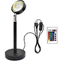 Miniatyrbillede 2 af 5: Bordlampe \"Sunset\" med 16 RGB farver fjernbetjening Sort