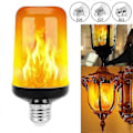 Miniatyrbillede 1 af 5: 2 stk LED flammelampe 5w simuleret flammeeffekt Halloween dekoration lampe (E27 gul flamme)