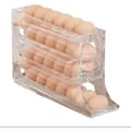 30-äggs kylskåpsförvaring, automatisk rullande äggbricka, transparent Transparent