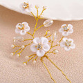 Miniatyrbild 3 av 5: Bröllopshårnålar Silver Sparkly Rhinestones Pärlor Blomhårnål Brudhårprydnader Gorgeous (Guld)