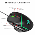 Miniatyrbillede 3 af 5: USB-kablet gamingmus med åndedrætslys, optisk gamingmus med 4 justerbare DPI til pc-bærbar, sort