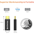 Miniatyrbild 5 av 6: Lightning till USB C-adapter, stödjer PD 60W snabbladdning och dataöverföring för 15/15 Pro/15 Plus/15 Pro Max black