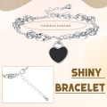 Miniatyrbilde 3 av 5: Dameklokke og armbåndssett for kvinner Jenter Hjertearmbåndsur Elegant Diamant Slank Rhinestone Håndledsur Sølv Krystall Armring Festgave