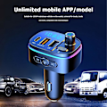 Pikkukuva 4 / 5: Universaali 7-värinen LED-auton Bluetooth 5.0 FM-lähetin Auton MP3-soitin Kaksi USB-autonlaturi