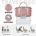 Miniatyrbillede 5 af 6: Weekender Duffel Bags til kvinder og mænd, rejsetasker til fly, søde sportstasker til fitness, dans og overnatning med våd lomme pink