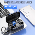 Pikkukuva 5 / 6: Langattomat nappikuulokkeet, HiFi-stereofoninen ääni Bluetooth 5.3 -langattomat kuulokkeet 4 ENC -melunvaimennusmikrofonilla, IP7-vedenpitävät nappikuulokkeet, 40 tunnin toistoaika