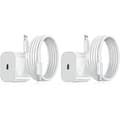 2-pakning - Lader til iPhone - Hurtiglader - Adapter + Kabel 20W Hvit 2-pakning iPhone