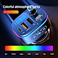 Pikkukuva 5 / 5: Universaali 7-värinen LED-auton Bluetooth 5.0 FM-lähetin Auton MP3-soitin Kaksi USB-autonlaturi