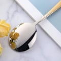 Pikkukuva 4 / 6: Bouillon-lusikka setit, 7-tuumaiset pyöreät keittolusikat, ruostumattomasta teräksestä valmistetut pöytäruokailulusikat (Gradient Gold) gold