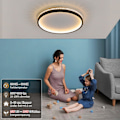 Miniatyrbilde 2 av 5: LED-taklampe dimbar med fjernkontroll, 30W 30cm rund svart hul design “fuglerede” taklampe soverom