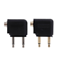 Miniatyrbillede 5 af 5: 2 stk. 3,5 mm flyhovedtelefon mono-konverter rejseflyselskabsadaptere