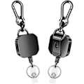 Miniatyrbild 1 av 6: 2-pack Retractable Keychain, Heavy Duty Metal ID Badge Holder Key Reel, Karabiner Keychain med Bältesklämma, 68cm Stål Retracted Cord med Nyckelring