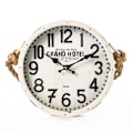 Miniatyrbillede 3 af 4: 30cm Metal Retro Lanyard Silent Wall Clock Batteridrevet Håndlavet Farmhouse Ur Dekorativ til Stue/Køkken/Soveværelse/Badeværelse Hvid