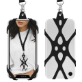 Miniatyrbilde 1 av 5: 2 i 1 Mobiltelefon Lanyard Stropp Etui Holder med Avtagbar Halsrem Universal 4.7-6.5 tommer (Svart)