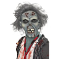 Miniatyrbillede 1 af 2: Halloween hovedbeklædning grå spøgelse bryst latex maske horror hjemsøgt hus cos rekvisitter