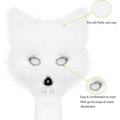 Miniatyrbild 3 av 5: Konstgjord Pälsräv Svans Katt Varulv Cosplay Kostym Set Plysch Mask Fluffiga Tassar Handskar Halloween Jul white