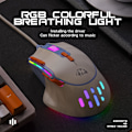 Miniatyrbild 2 av 5: M2 RGB Trådbunden Spelmus, Dator PC Spelmöss USB Esports Mus RGB Bakgrundsbelysning, Justerbar 12800 DPI, 9 Programmerbar Knapp, Ergonomisk Ultralätt blue