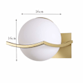 Miniatyrbillede 2 af 5: LED væglampe indendørs, væglampe glas, væglampe rund, moderne design glas kugle væglampe til badeværelse, stue, soveværelse, gang