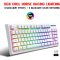 Pikkukuva 8 / 8: Pelikäyttöön tarkoitettu näppäimistö 87 näppäintä 2.4G langaton RGB lämpösiirto 1800mAh / Windows-yhteensopiva työtietokoneelle ja kodin pelaamiseen langaton näppäimistö (valkoinen) white