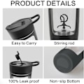 Miniatyrbilde 2 av 6: Elektrisk shakerflaske, blenderflasker, laget med Tritan - BPA-fri - bærbar mikserkopp/USB-oppladbare shakerkopper black