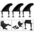 Miniatyrbillede 2 af 5: 3 stk. TPU bløde top surf finner & 6 finner skruer til blødt surfboard 117x116mm